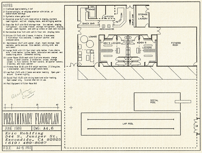 Clay West Tennis Club - Floor Plan Study - ENR architects, Granbury, TX 76049