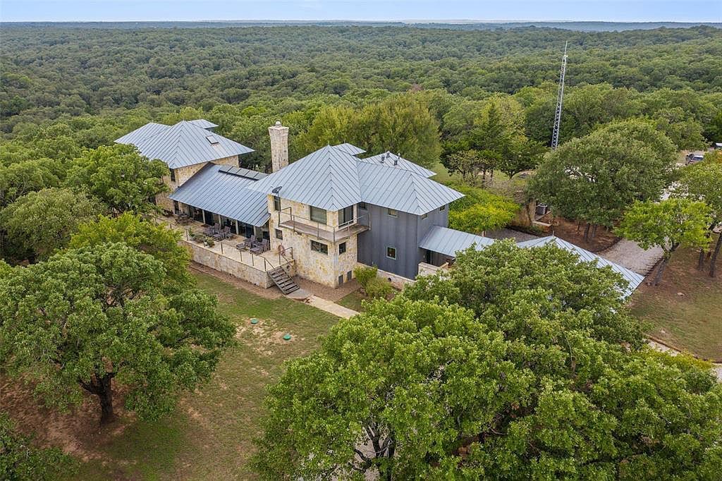 Ranch House Aerial, ENR architects with Frank D. Welch Associates, Montague County, TX 76255