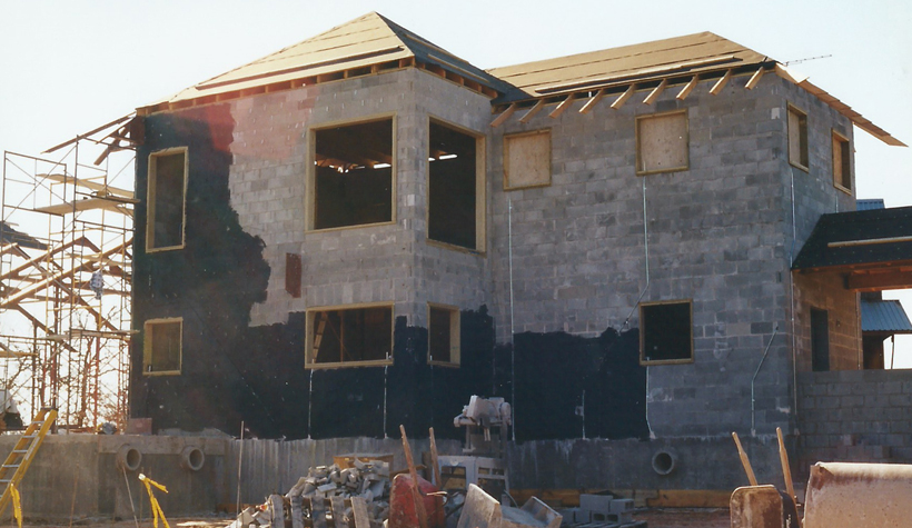 Ranch House, ENR architects with Frank D. Welch Associates, Montague County, TX 76255 - Eave Framing Waterproofing