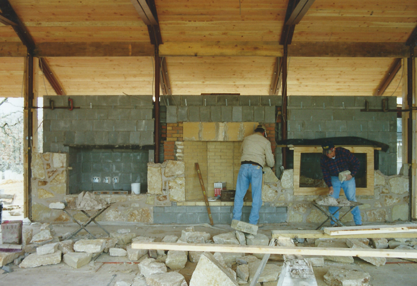 Ranch House, ENR architects with Frank D. Welch Associates, Montague County, TX 76255 - Fireplace Stone Veneer