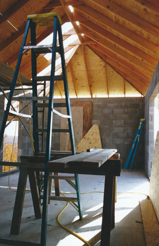 Ranch House, ENR architects with Frank D. Welch Associates, Montague County, TX 76255 - Framing 2nd Floor Bedroom