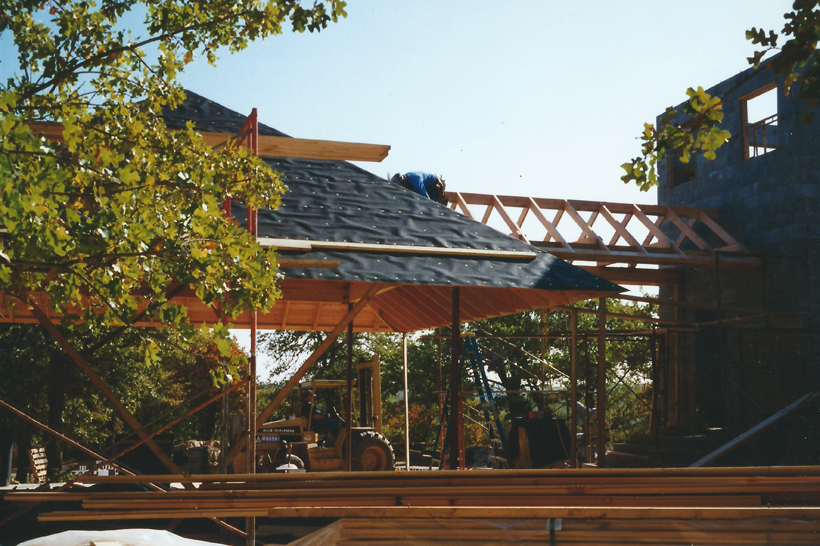 Ranch House, ENR architects with Frank D. Welch Associates, Montague County, TX 76255 - Framing Porte Cochere