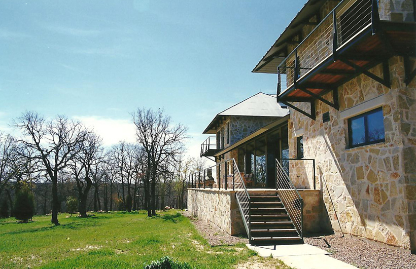 Ranch House, ENR architects with Frank D. Welch Associates, Montague County, TX 76255 - Elevation North East Terrace