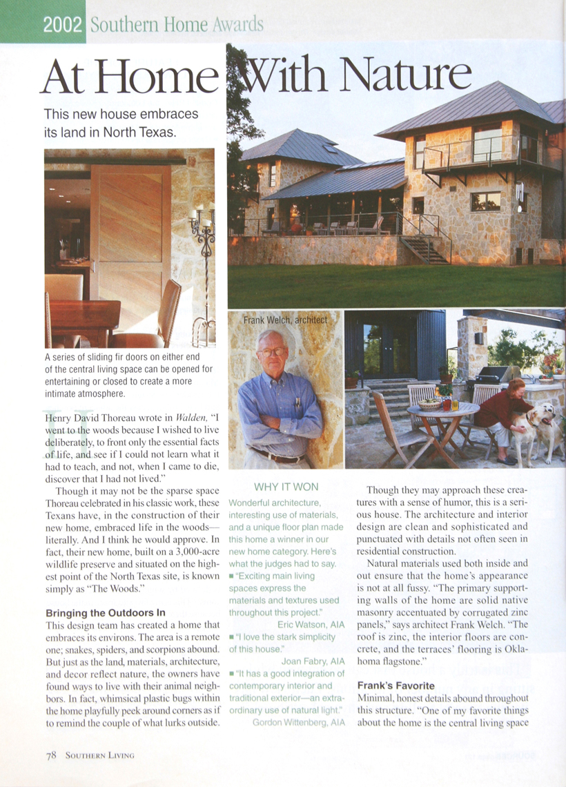 Frank D. Welch - Southern Home Awards - The South's Best Homes - Feb 2002 - p78