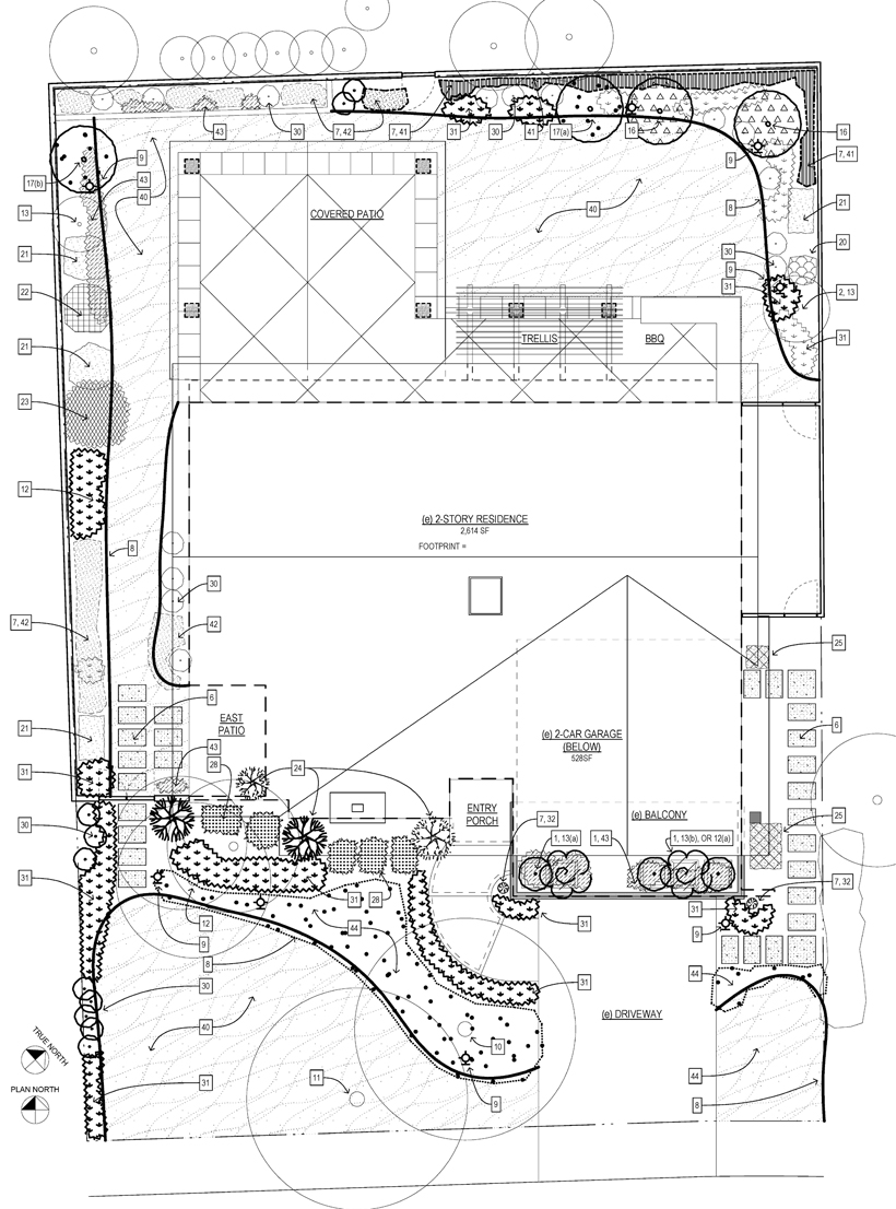 Landscape Plan - Wholehouse Remodel - ENRarchitects, Granbury,TX 76049